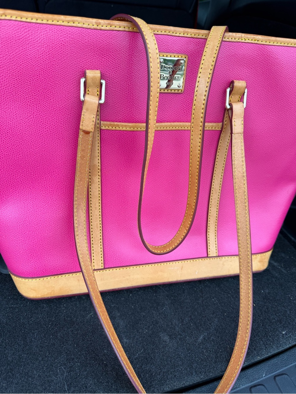 Dooney & Bourke Fuchsia Leather-Trim Tote